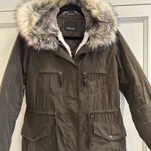 Olsen Women's Winter Jacket with Faux Fur Hood